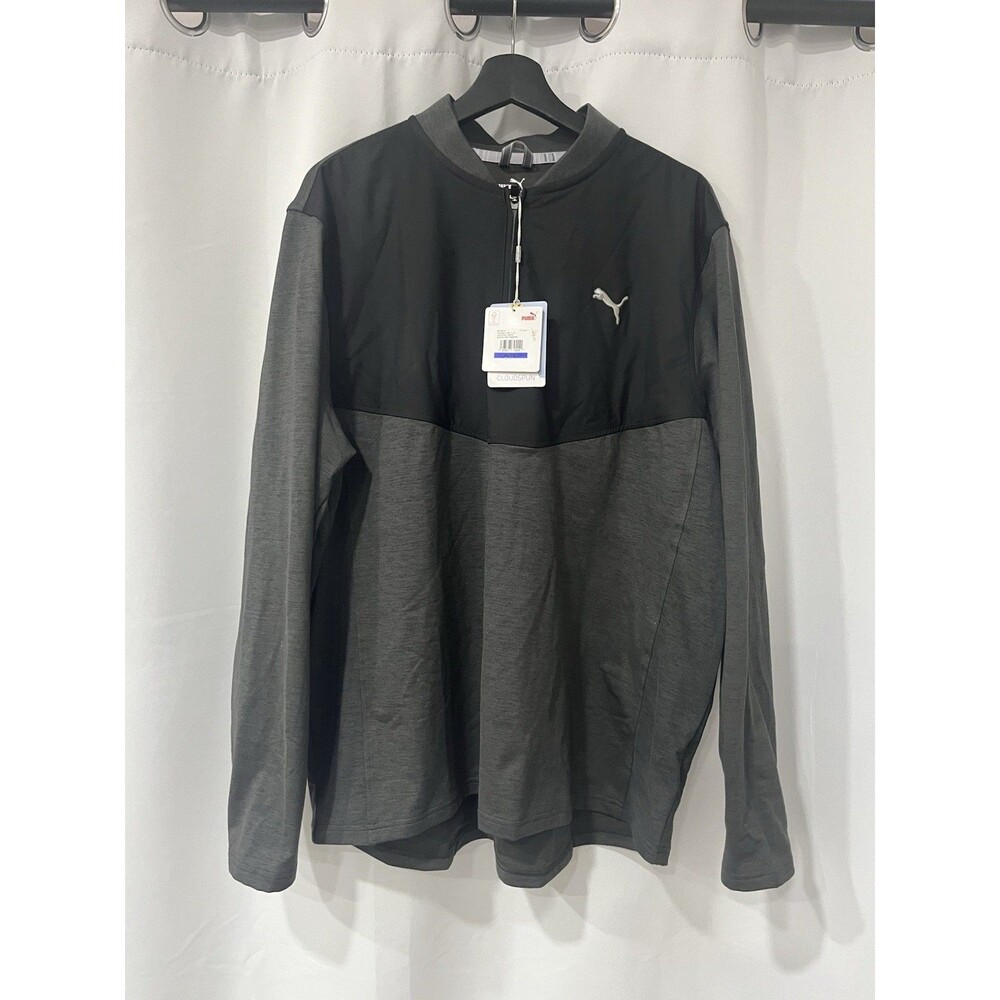 Puma Golf Cloudspun Stealth 1/4 Zip Pullover Black Heather 597588-01 Mens NWT XL
